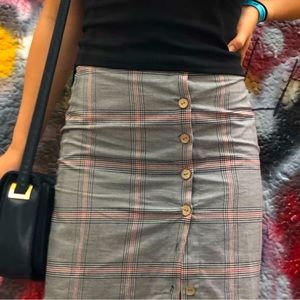 Plaid mini pencil skirt size XS